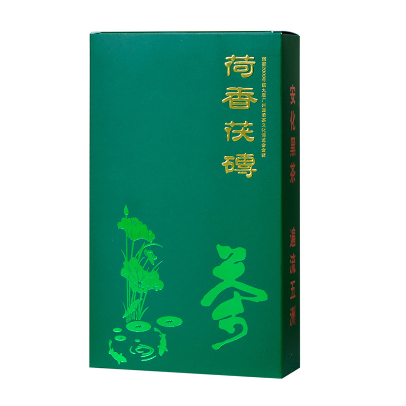 HelloYoung 1Kg Hunan Anhua Black Tea Golden Flower Porcelain Brick Tea Hand-built Raw Tea