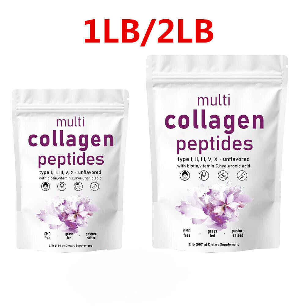 Multi Collagen Peptides Powder - Hydrolyzed Protein Peptides (Type I,II,III,V,X) Main image