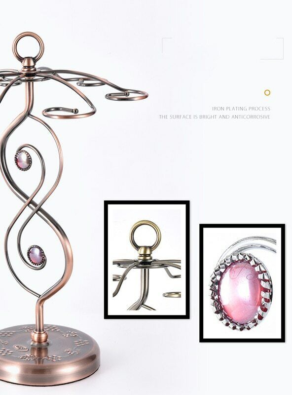 Red Wine Rack Standing with 6 Hooks Kitchen Decor New Nordic Style Goblet Holder