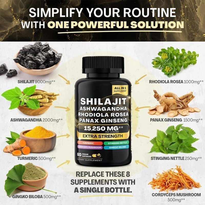 Energy & Vitality Boost 60 Capsules Pure Shilajt Capsules Natural Secondary image