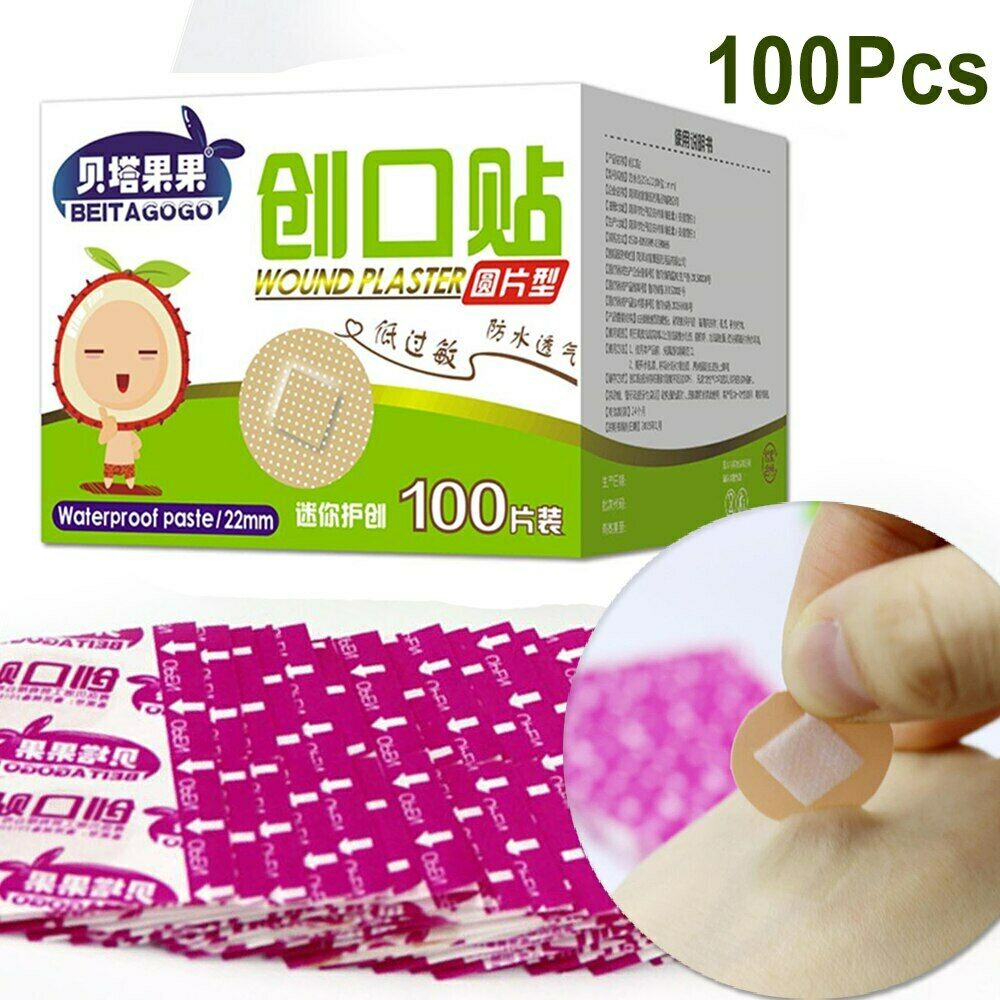 Mini Yuan Xing Xiao Chuang Ke Tie Yin Xing Fang Shui迷你圆形小创可贴 隐形防水创口贴PE透气贴100 件