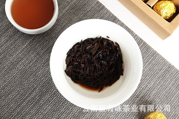 HelloYoung Yunnan Pu'er Tea 18pcs (Golden Tin) Menghai Golden Buds Ripe Tea Dragon Pearl