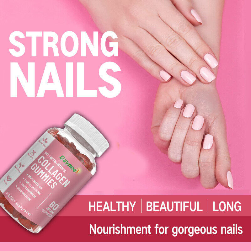 Biotin Vitamin C Collagen Gummies Nails Hair Skin Beauty 60 Vegan Capsules Secondary image