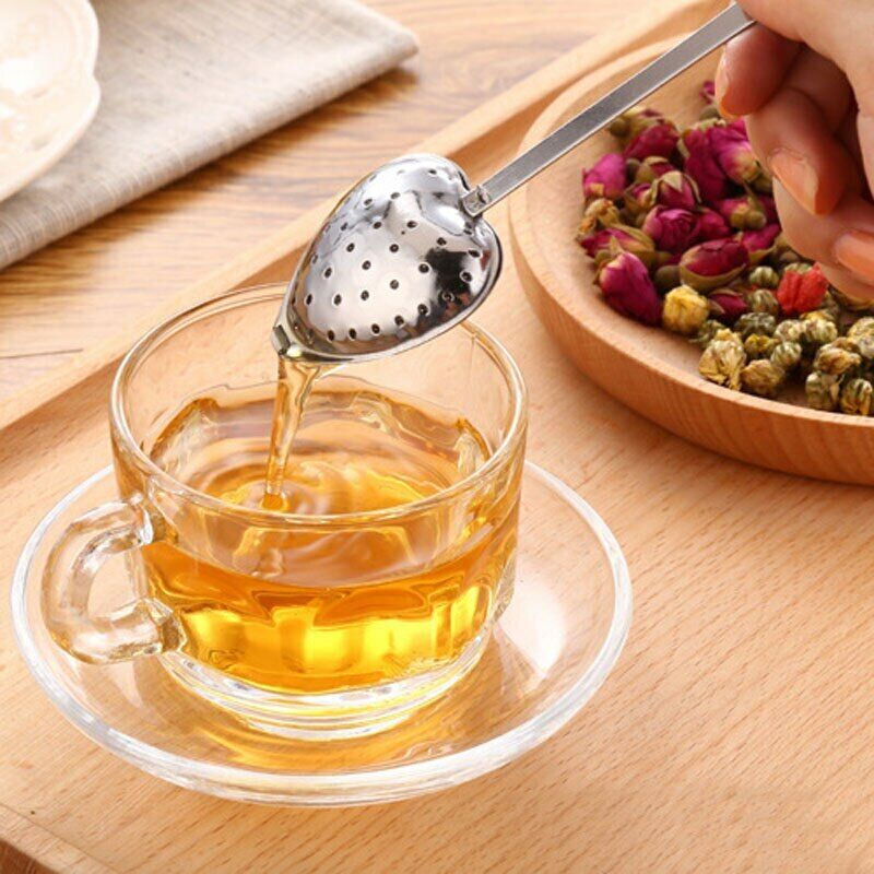 Tea Infuser Spoon Strainer  Stainless Steel Practical Heart Shape Steeper Spoon