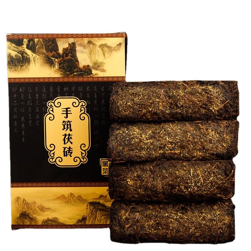 HelloYoung 1kg Hunan  Anhua black tea hand-built por tea brick golden flower black tea