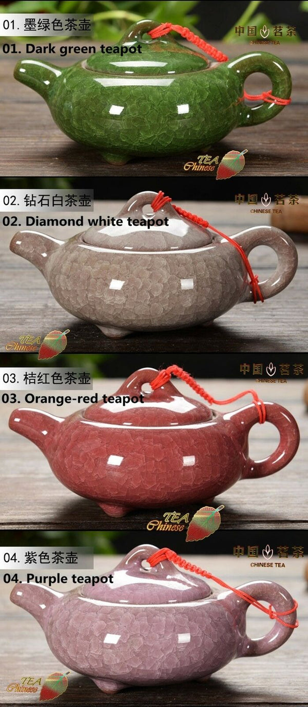 Colorful Ice Crackt Teapot Ceramic TeaSet Infuser Kettle Chinese Service Pottery