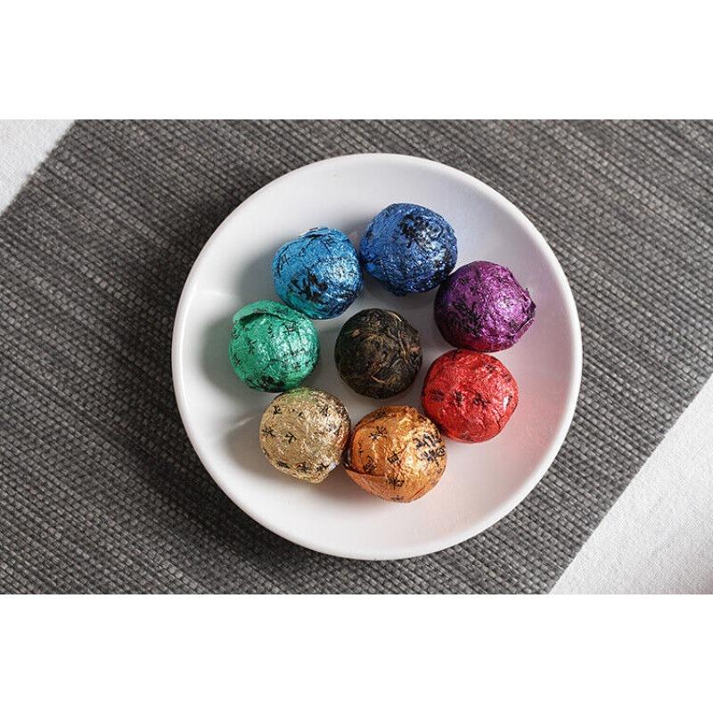 21pcs Yunnan Pu'er Tea Colorful Dragon Pearl Handmade Dragon Pearl Pu'er Raw Tea