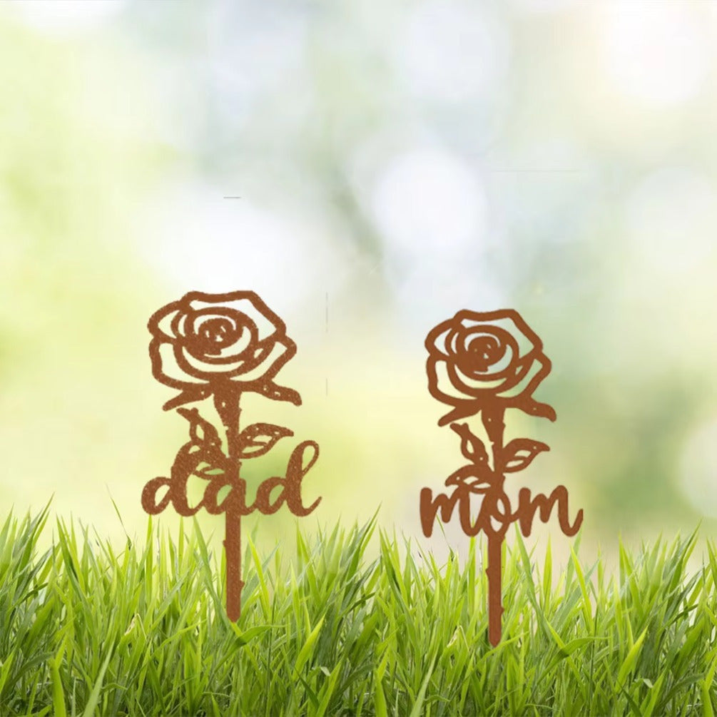 CIFbuy™ Garden Stakes: Elegant Rose-Shaped Memorials That Speak of Sympathy - Serve as Grave Markers & Graveyard Decor, Offer Subtle Elegant Way to Pay Respects to the Deceased, Wall Sculptures, Exquisite Iron Art Tribute - Collectible Figurines.
