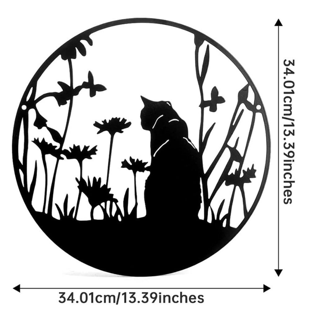 CIFbuy™ Exquisite Iron Artfully Crafted Alluring Tree of Life Decor - Rustic Wall Art with Cat, Bird & Rustic Metal Ornaments, Creates Inviting Harmonious Vibe for Home - Unique Wall Sculptures.