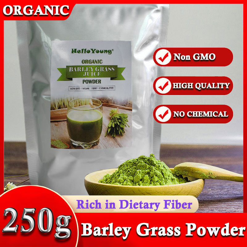 HelloYoung Barley Grass Powder 100% Pure and Natural for lose weight barley powder pure organic body detoxification, moistening intestines
