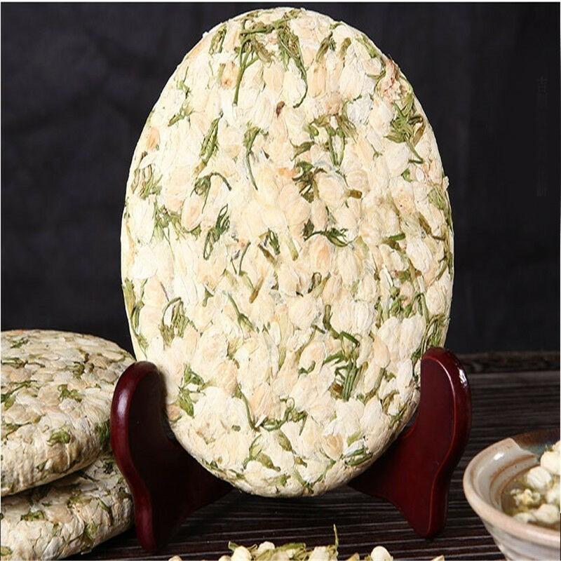 HelloYoungTea 200g Top Grade Dried Jasmine Tea Organal Bud Flower Tea Green Tea Cake Blooming