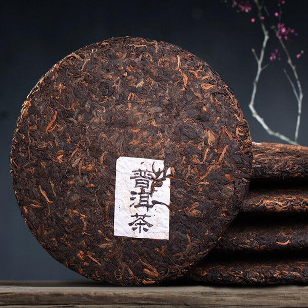 HelloYoungTea Yunnan Pu'er Ripe Tea Cake Bulang Mountain 300g Old Tree Tea Pu'er