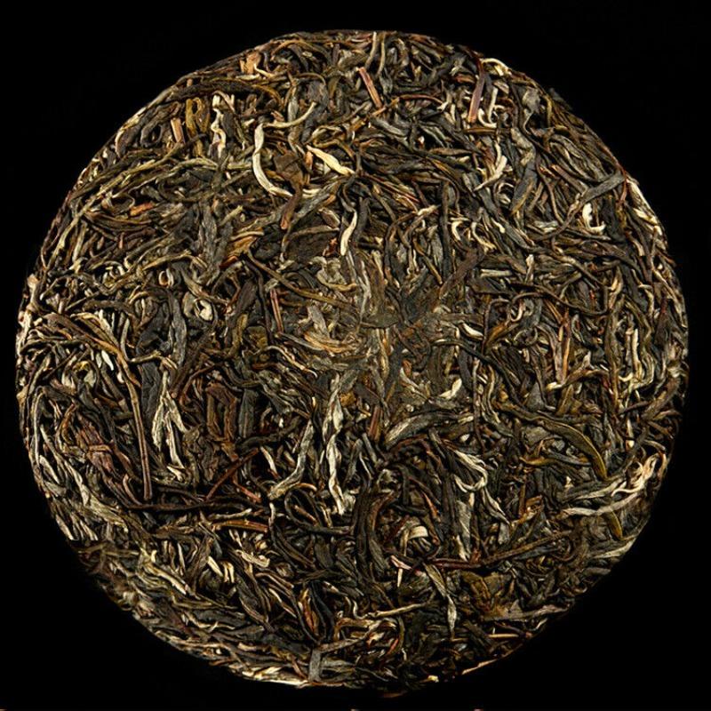 HelloYoungTea 357G Brown Mountain Pu-erh Raw Tea Ancient Pure Material Pu-erh Seven Seed Cake