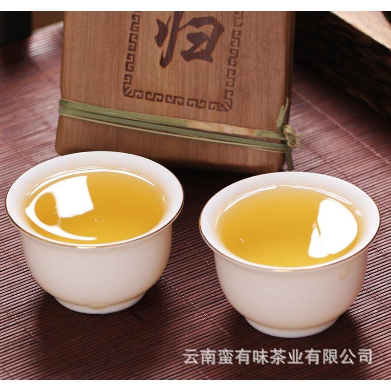 HelloYoungTea 250g Xigui Gold Leaf Raw Brick Old Tree Raw Puerh Tea Brick Yunnan Puerh Tea