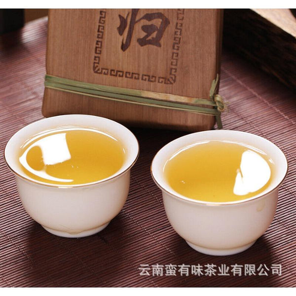 HelloYoungTea 250g Xigui Gold Leaf Raw Brick Old Tree Raw Puerh Tea Brick Yunnan Puerh Tea