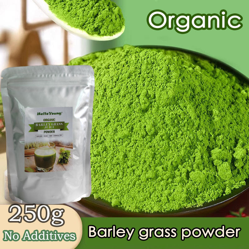 HelloYoung HelloYoung Organic Barley Grass Juice Powder 250g Raw Cold Pressed Source – Greens Superfood Booster – Retains Vitamins, Minerals, Antioxidants, & Chlorophyll – Non-GMO