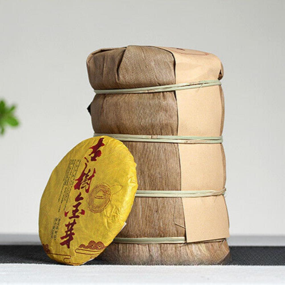 HelloYoungTea 100g Yunnan Pu'er Tea Ancient Tree Golden Bud Small Cake Pu'er Tea Ripe Tea