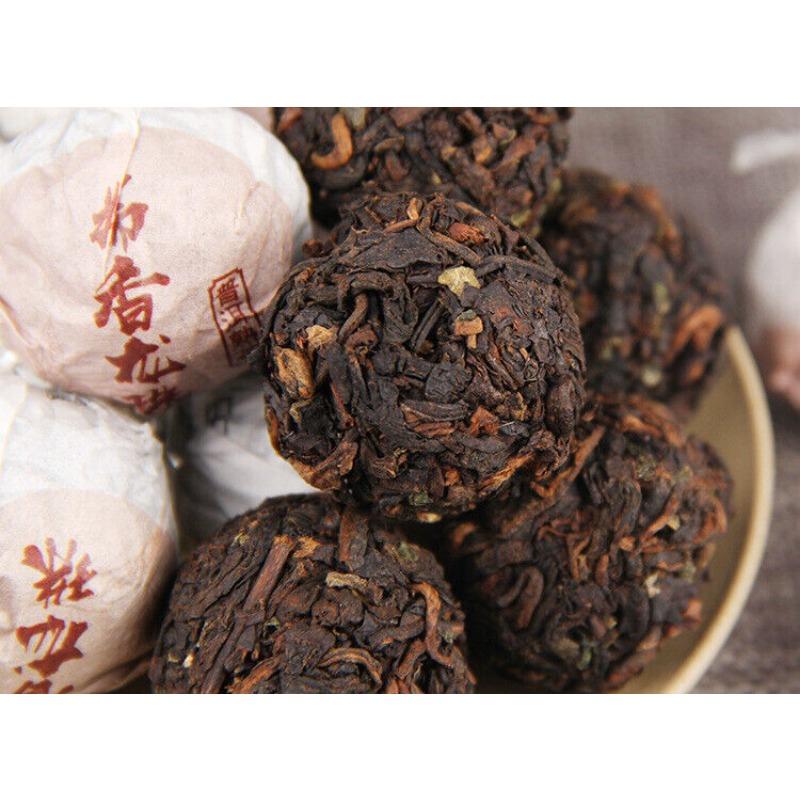 Glutinous Rice Fragrance Puerh Ripe Tea Dragon Pearl 500g Puerh Tea Tuocha