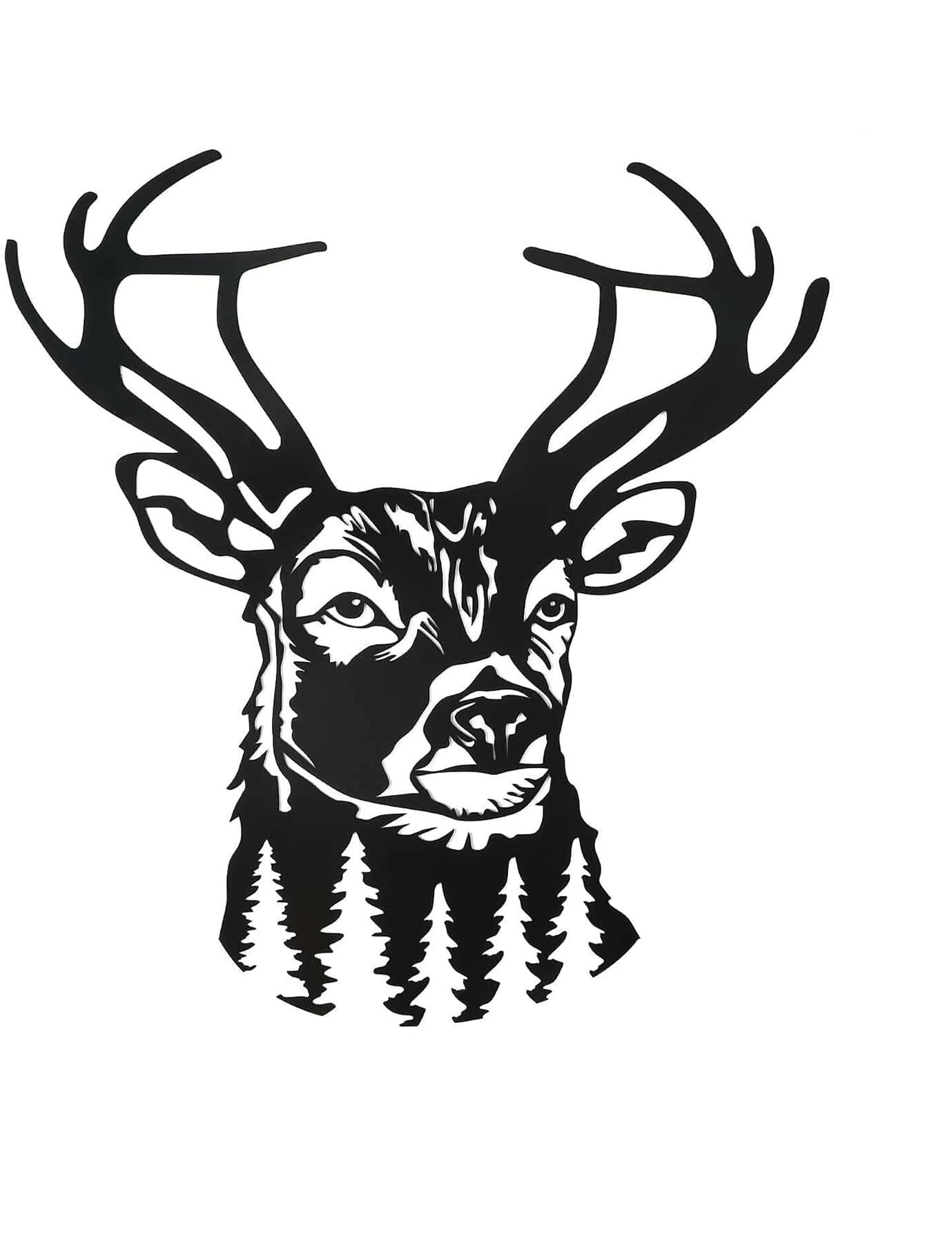 1pc Deer Head Shaped Iron Art Wall Decoration Main image