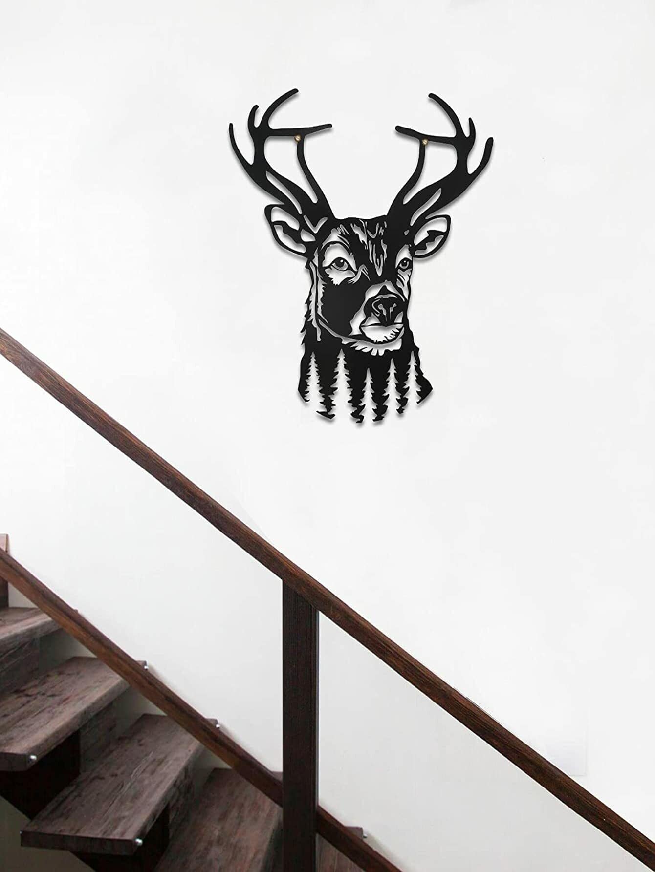 1pc Deer Head Shaped Iron Art Wall Decoration Secondary image