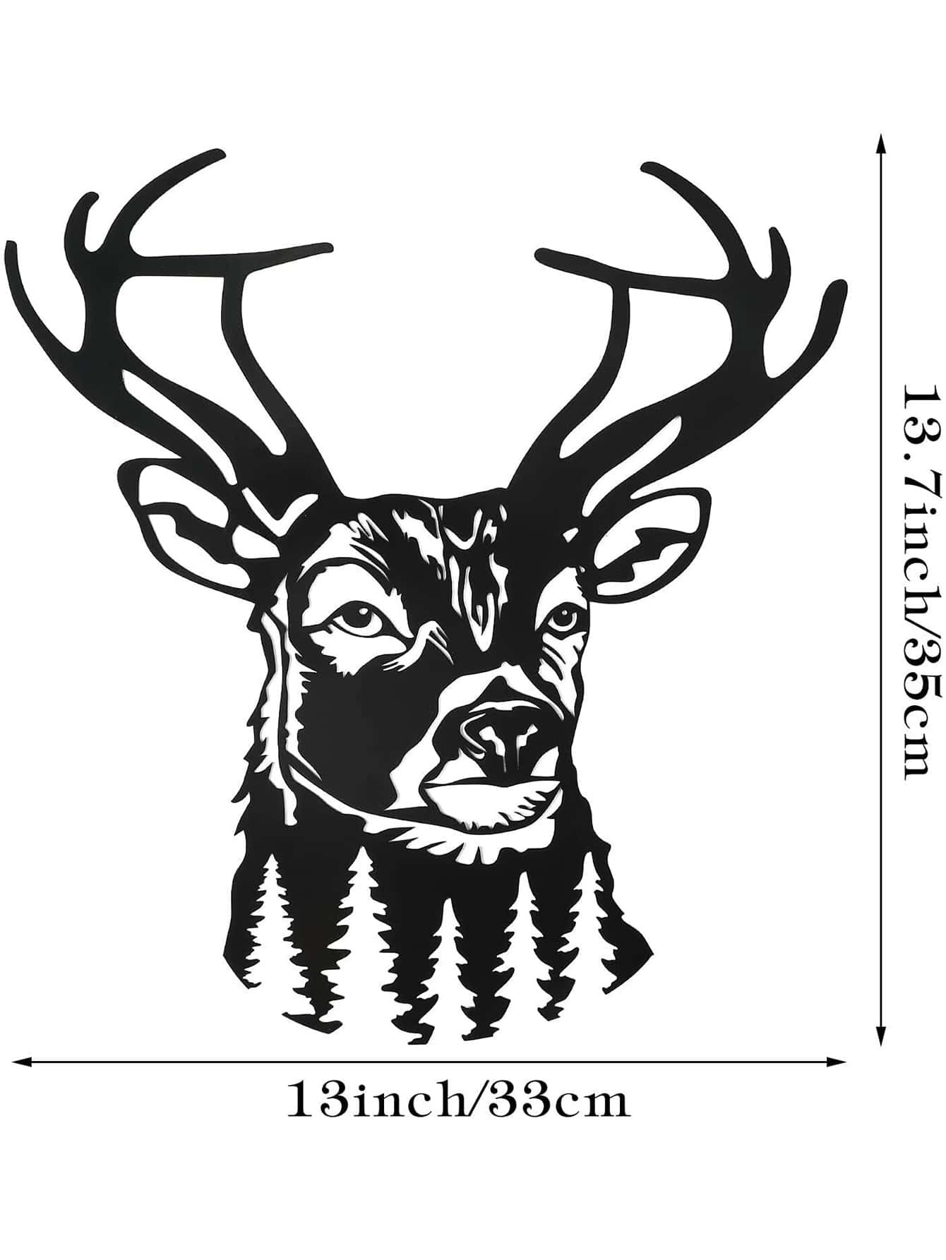1pc Deer Head Shaped Iron Art Wall Decoration