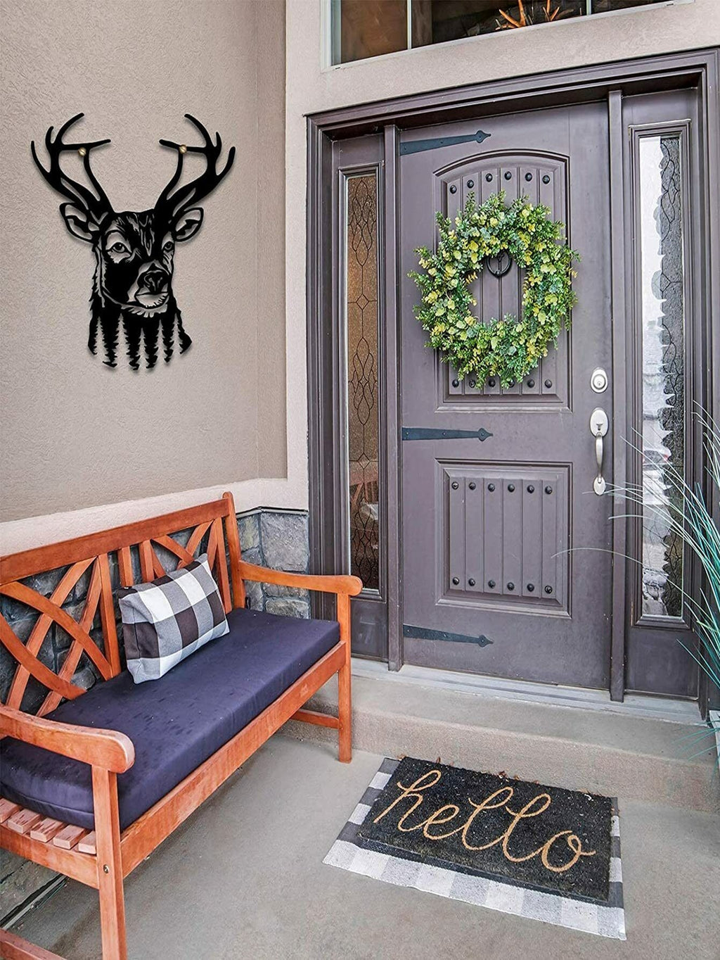 1pc Deer Head Shaped Iron Art Wall Decoration