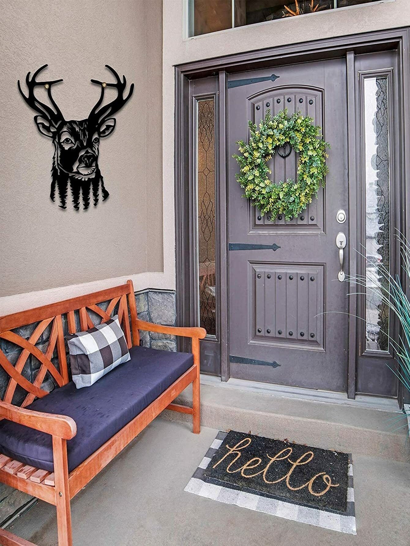 1pc Deer Head Shaped Iron Art Wall Decoration