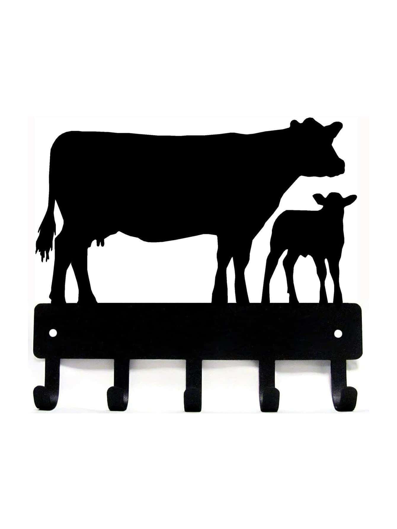 Cow and calf - key hook decorative wrought iron hook 1PC Main image
