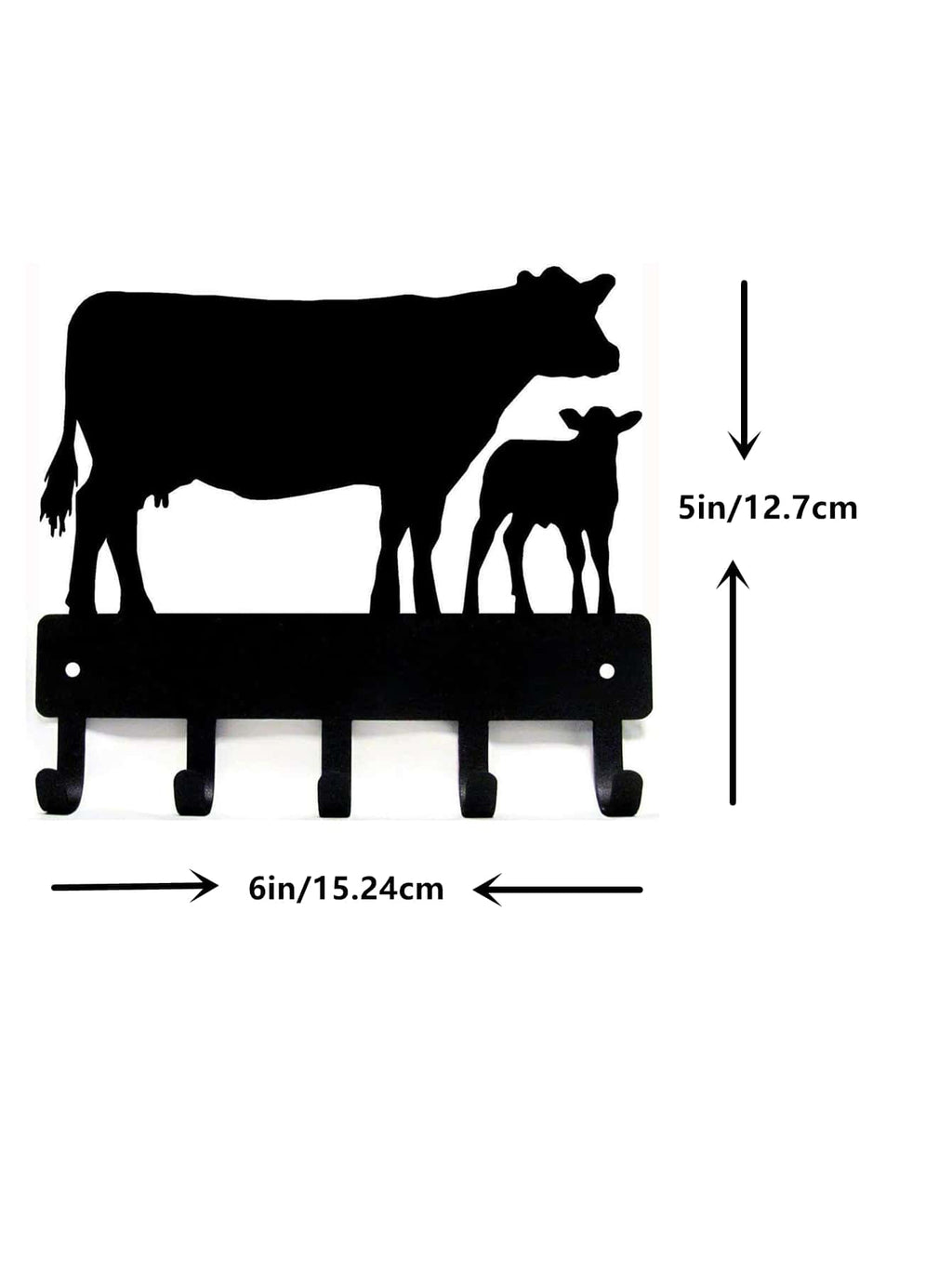 Cow and calf - key hook decorative wrought iron hook 1PC