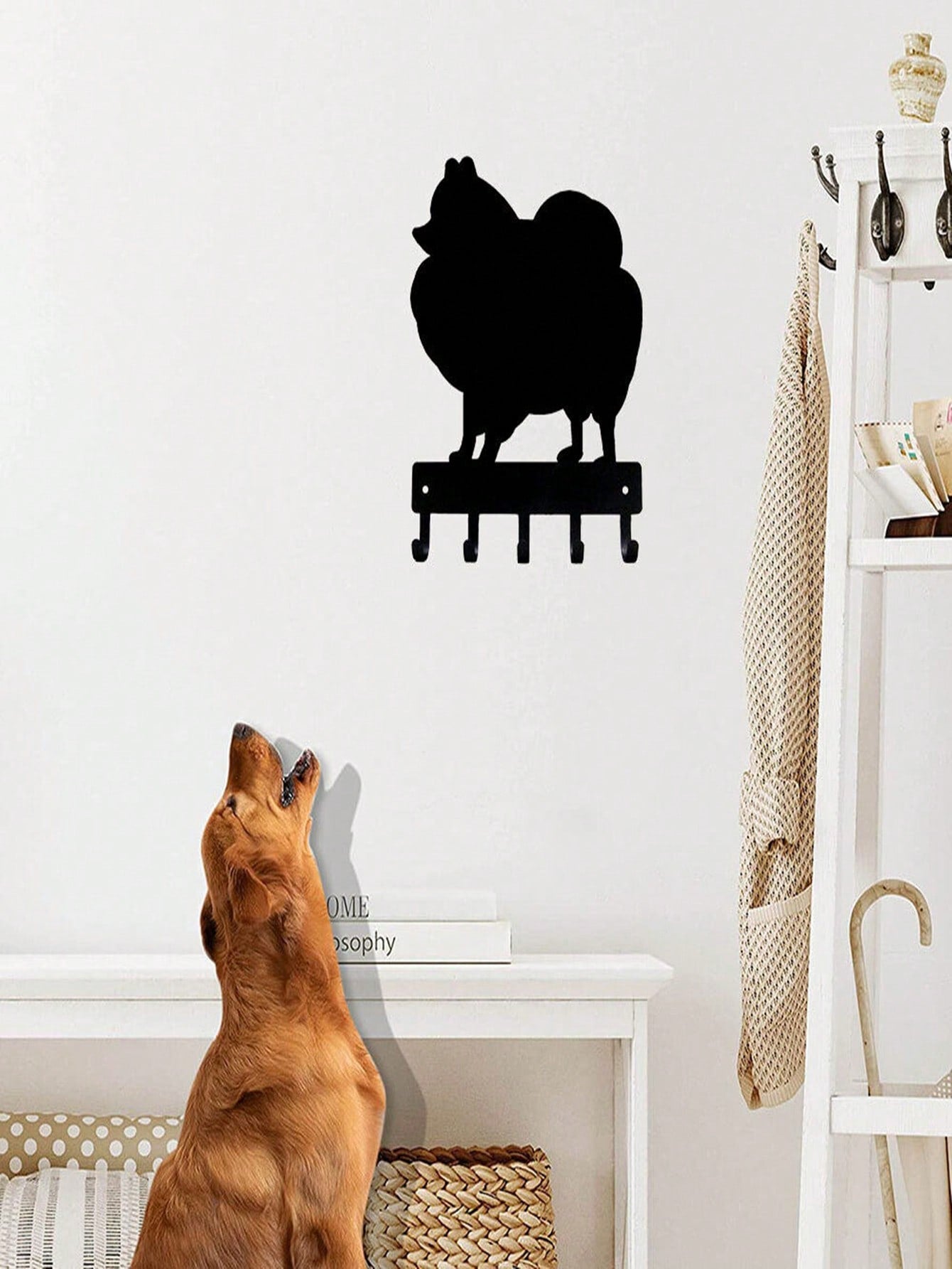 1pc Iron Wall Hook, Modern Dog Shaped Wall Mounted Hook For Home