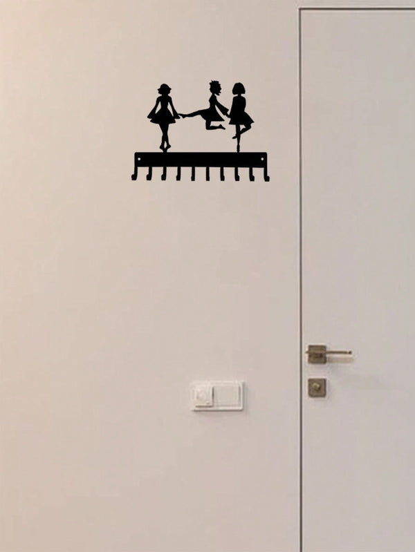 1 iron key holder hook, creative character decorative hook