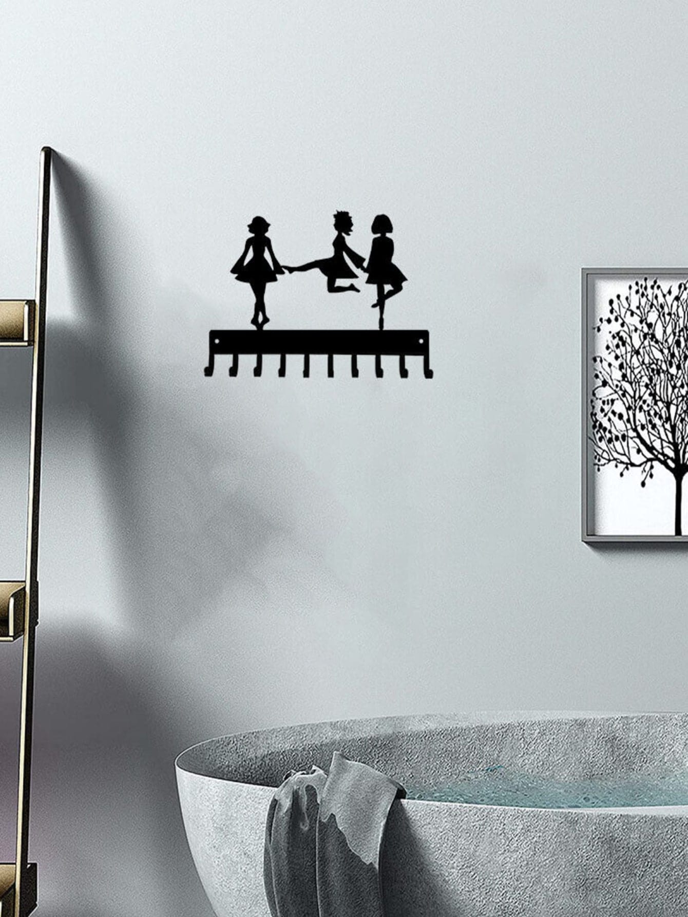 1 iron key holder hook, creative character decorative hook
