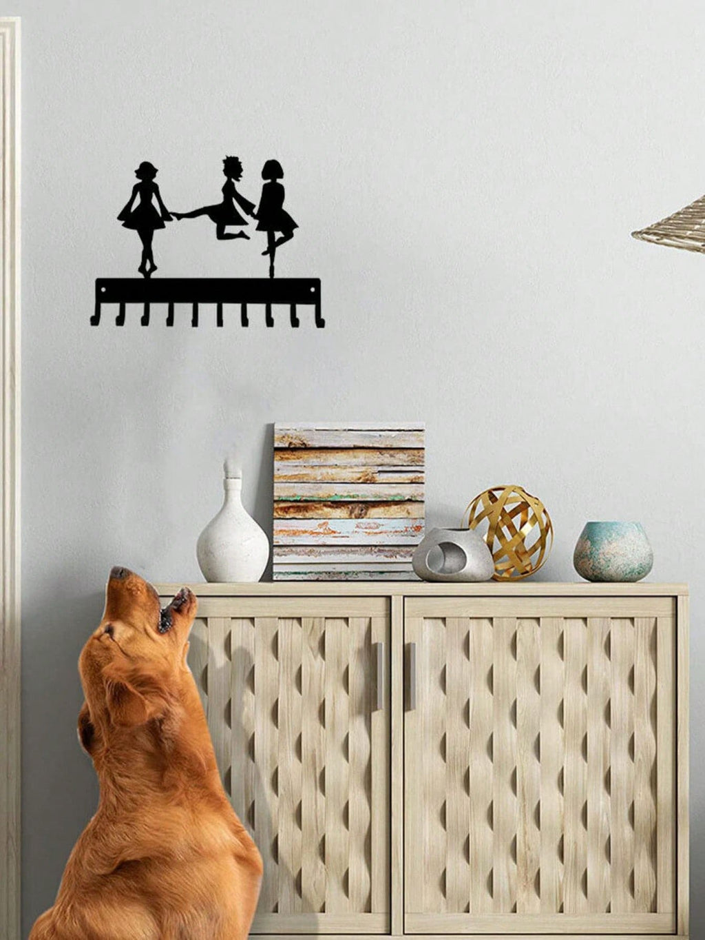 1 iron key holder hook, creative character decorative hook