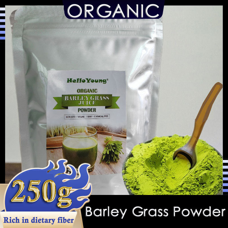 HelloYoung Barley Grass Powder Original 100% healthy Pure Organic Barley for weight loss body detox keto diet Barley grass powder 100% organic Natural Pure Barley Grass Low Sugar Level Body Detox Diet Barley Healthy Food Main image