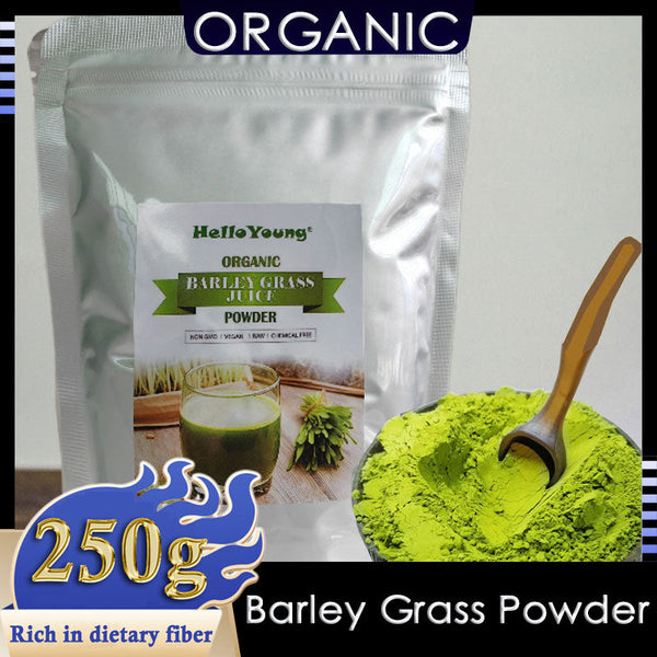 HelloYoung Barley Grass Powder Original 100% healthy Pure Organic Barley for weight loss body detox keto diet Barley grass powder 100% organic Natural Pure Barley Grass Low Sugar Level Body Detox Diet Barley Healthy Food
