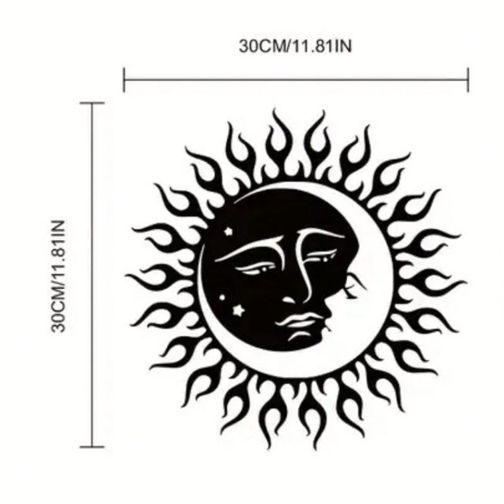 1 piece, sun metal art wall decoration wall hanging, hanging black round sun sign decoration, living room bedroom office wall decoration, housewarming and birthday gifts, wrought iron crafts