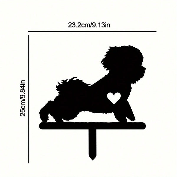 1-piece smart dog garden iron silhouette metal courtyard signboard, courtyard art garden outdoor decoration creative pet commemorative sticker, suitable for gardens, yards, garden decorations, holiday essentials, birthday decorations