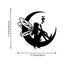 1 piece, wrought iron moon wall decoration, hollow engraved black metal fairy and moon wall decoration, suitable for indoor and outdoor home living room bedroom decoration, decorative gifts