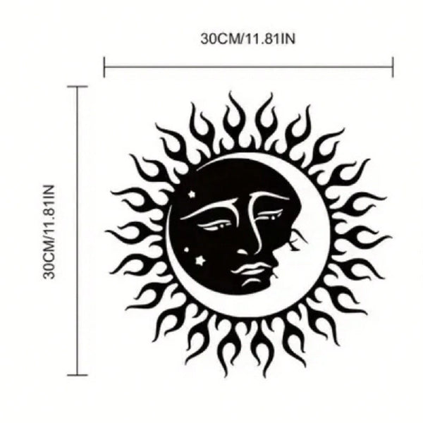 1 piece, sun metal art wall decoration wall hanging, hanging black round sun sign decoration, living room bedroom office wall decoration, housewarming and birthday gifts, wrought iron crafts