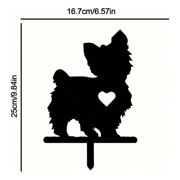 1-piece smart dog garden iron silhouette metal courtyard signboard, courtyard art garden outdoor decoration creative pet commemorative sticker, suitable for gardens, yards, garden decorations, holiday essentials, birthday decorations