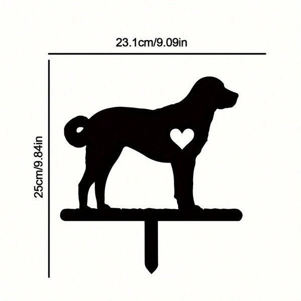 1-piece smart dog garden iron silhouette metal courtyard signboard, courtyard art garden outdoor decoration creative pet commemorative sticker, suitable for gardens, yards, garden decorations, holiday essentials, birthday decorations