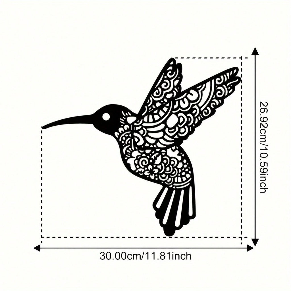 1pc Creative Iron-Made Hummingbird Sculpture, Suitable For Indoor And Outdoor Decoration, Perfect For Bedroom, Hallway And Wall Decoration