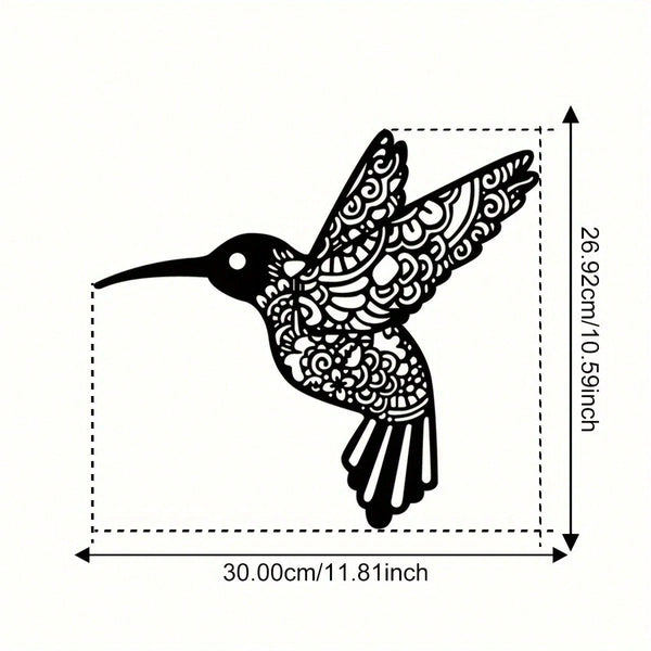 1pc Creative Iron-Made Hummingbird Sculpture, Suitable For Indoor And Outdoor Decoration, Perfect For Bedroom, Hallway And Wall Decoration