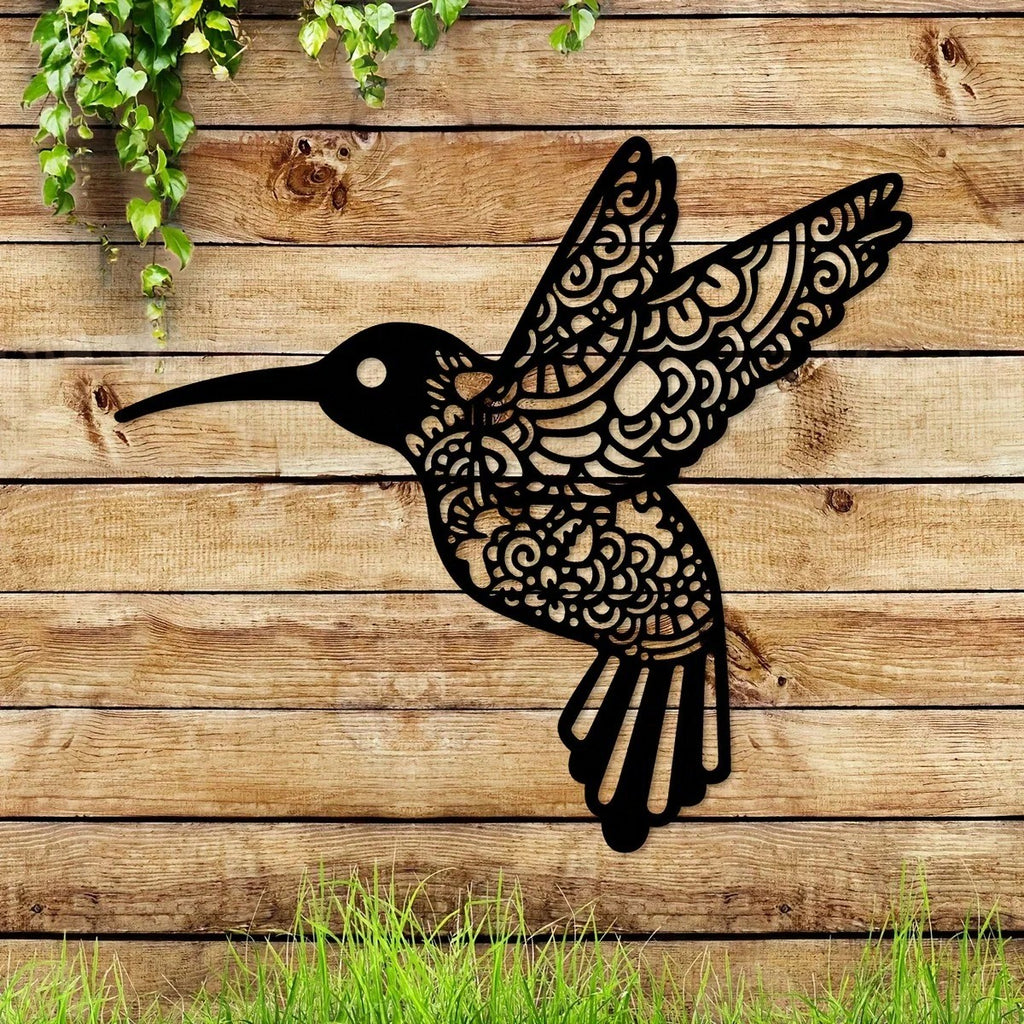 1pc Creative Iron-Made Hummingbird Sculpture, Suitable For Indoor And Outdoor Decoration, Perfect For Bedroom, Hallway And Wall Decoration