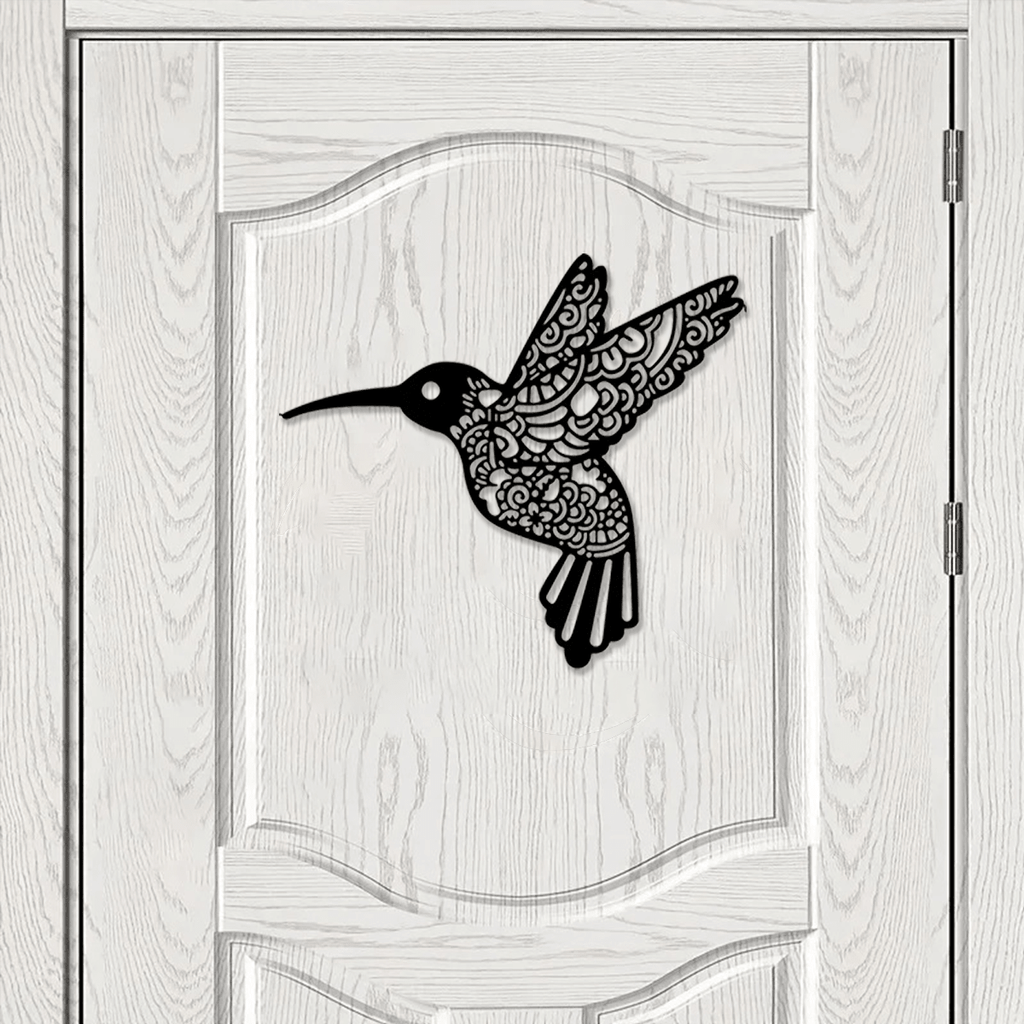 1pc Creative Iron-Made Hummingbird Sculpture, Suitable For Indoor And Outdoor Decoration, Perfect For Bedroom, Hallway And Wall Decoration