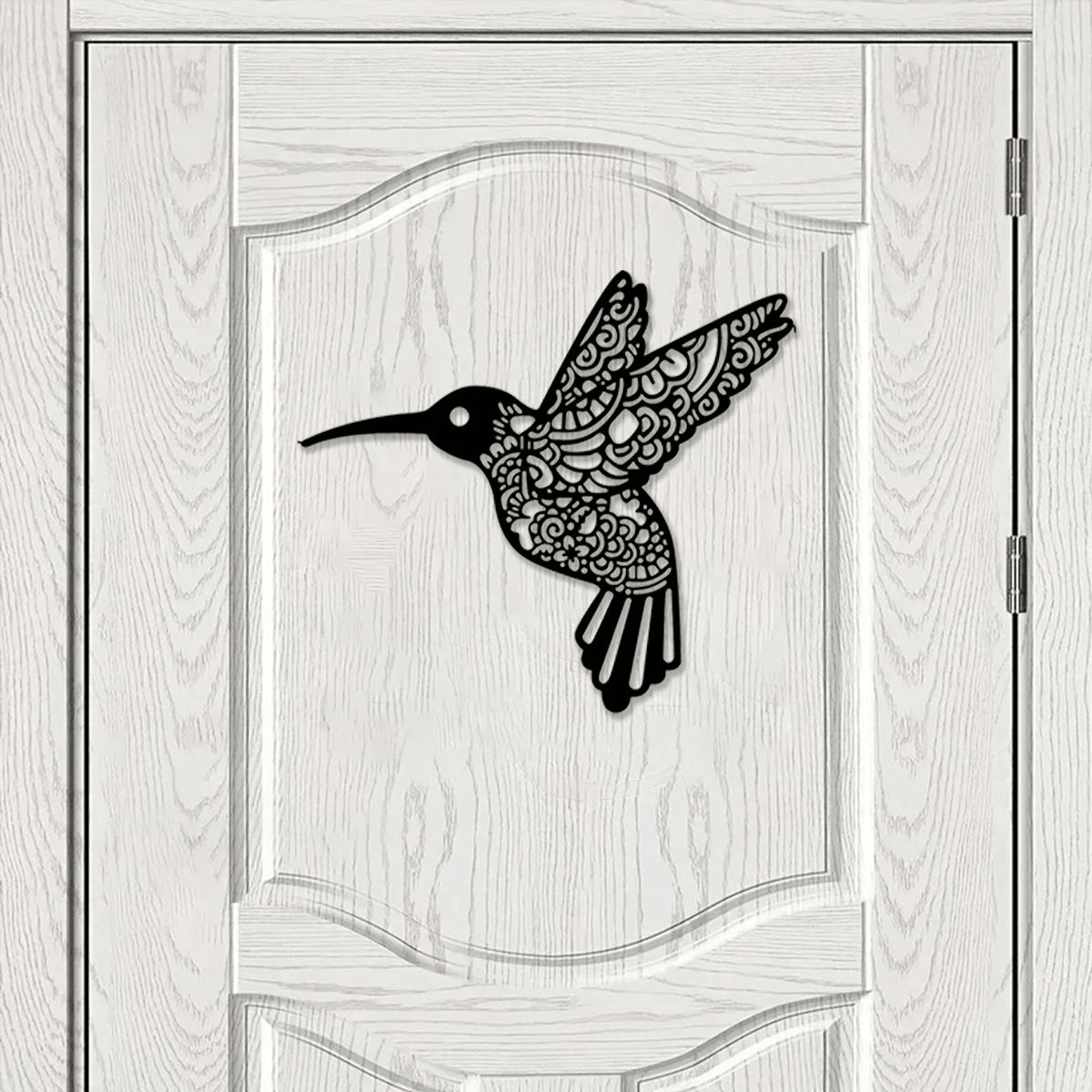 1pc Creative Iron-Made Hummingbird Sculpture, Suitable For Indoor And Outdoor Decoration, Perfect For Bedroom, Hallway And Wall Decoration