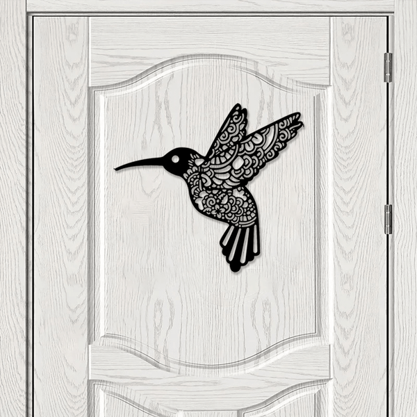 1pc Creative Iron-Made Hummingbird Sculpture, Suitable For Indoor And Outdoor Decoration, Perfect For Bedroom, Hallway And Wall Decoration