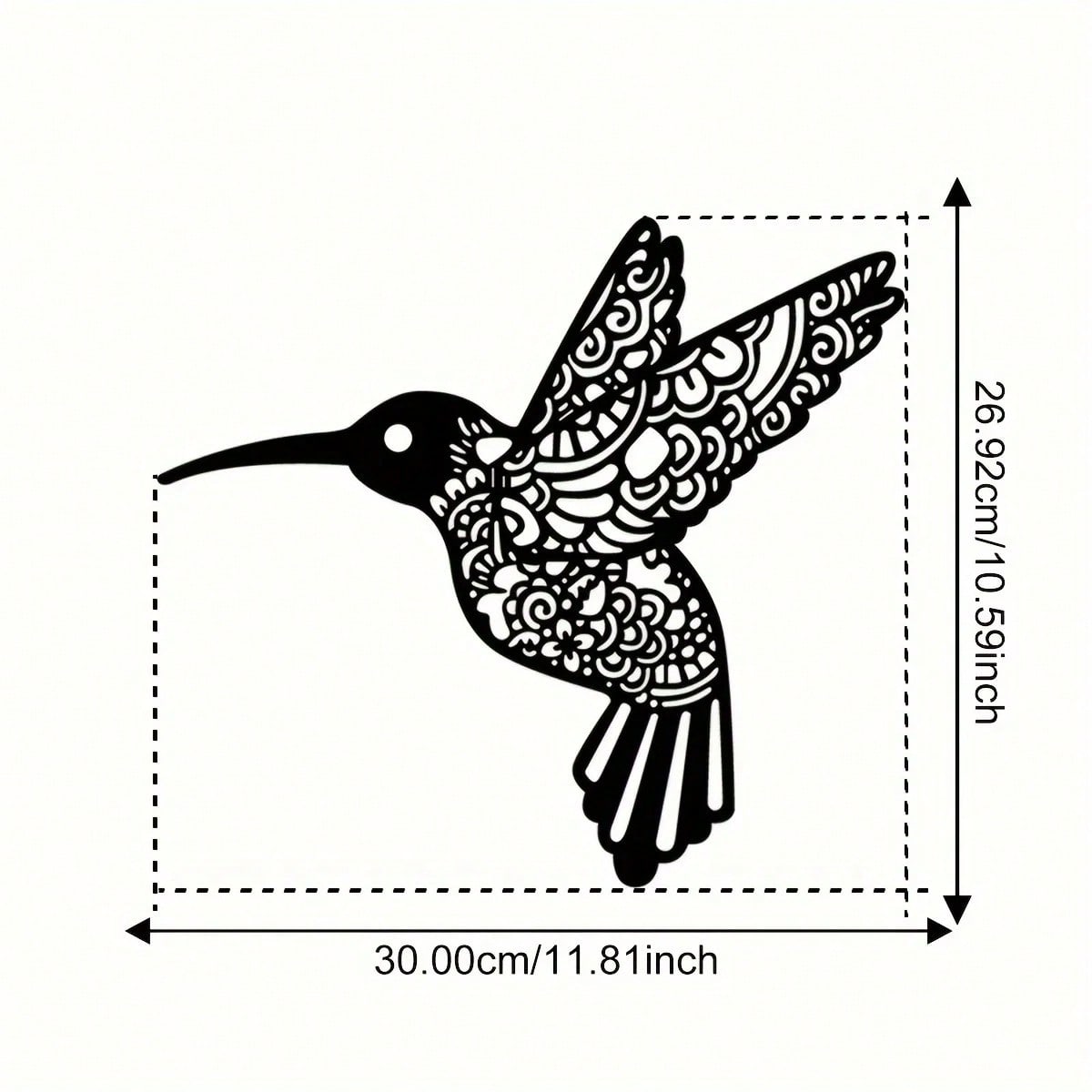 1pc Creative Iron-Made Hummingbird Sculpture, Suitable For Indoor And Outdoor Decoration, Perfect For Bedroom, Hallway And Wall Decoration
