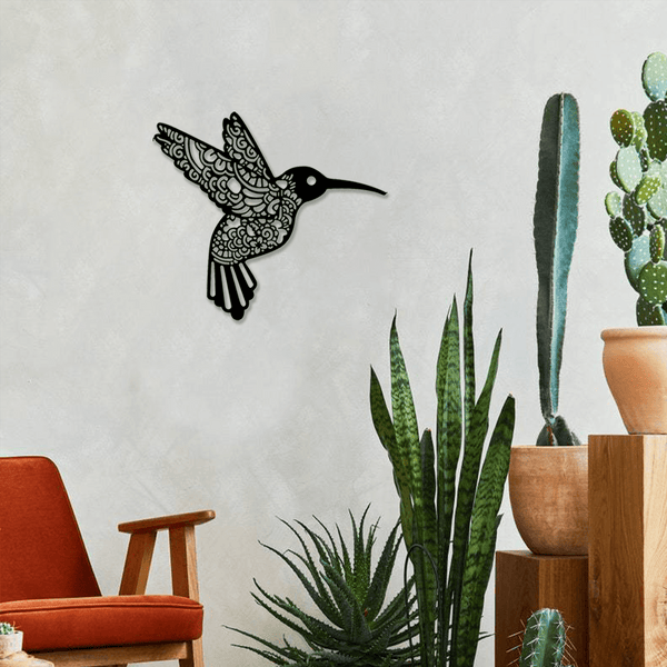 1pc Creative Iron-Made Hummingbird Sculpture, Suitable For Indoor And Outdoor Decoration, Perfect For Bedroom, Hallway And Wall Decoration