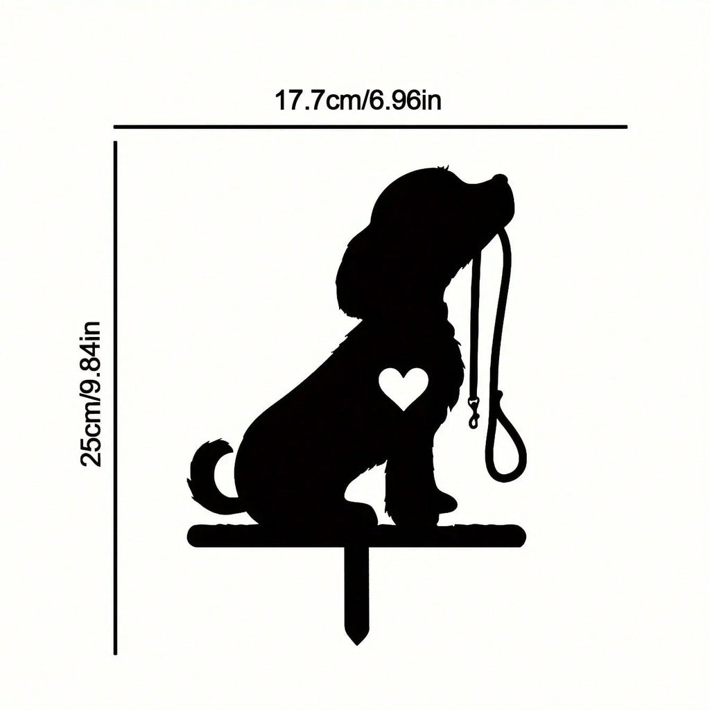1-piece smart dog garden iron silhouette metal courtyard signboard, courtyard art garden outdoor decoration creative pet commemorative sticker, suitable for gardens, yards, garden decorations, holiday essentials, birthday decorations